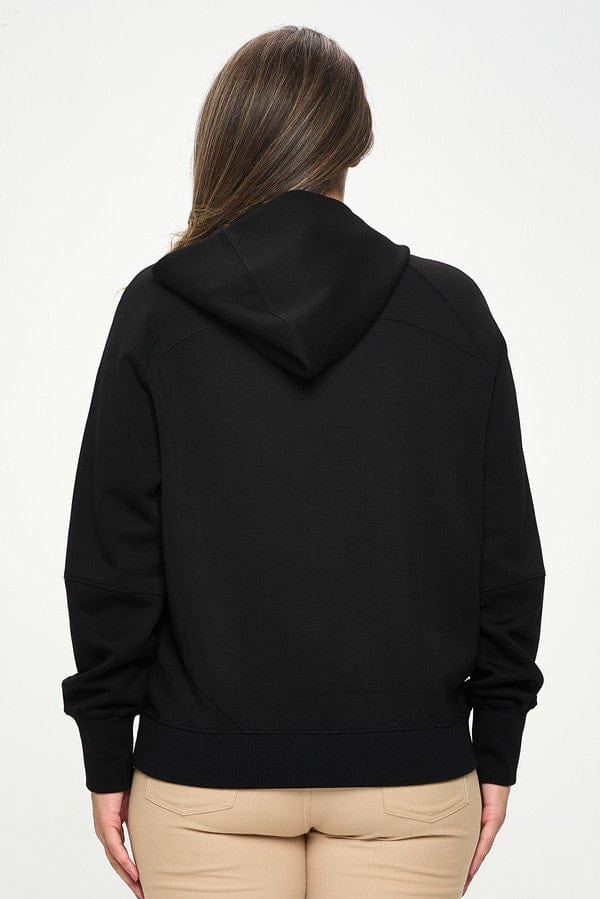 Yelete Yelete Scuba Quarter-Zip Hoodie in Black - Little Miss Muffin Children & Home