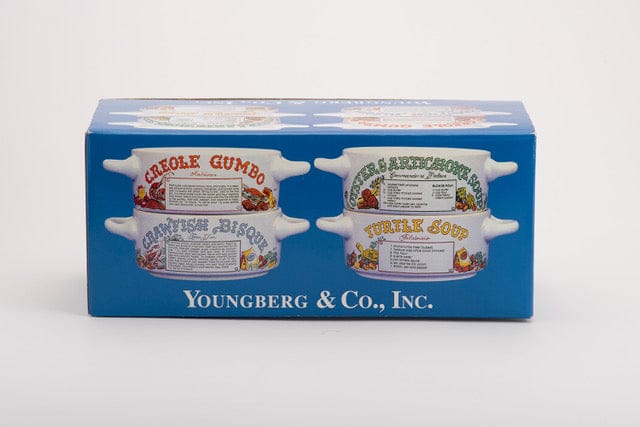 New Orleans Restaurant Recipe Soup Bowls with Handles | Set of 4 | Ceramic | Youngberg & Co