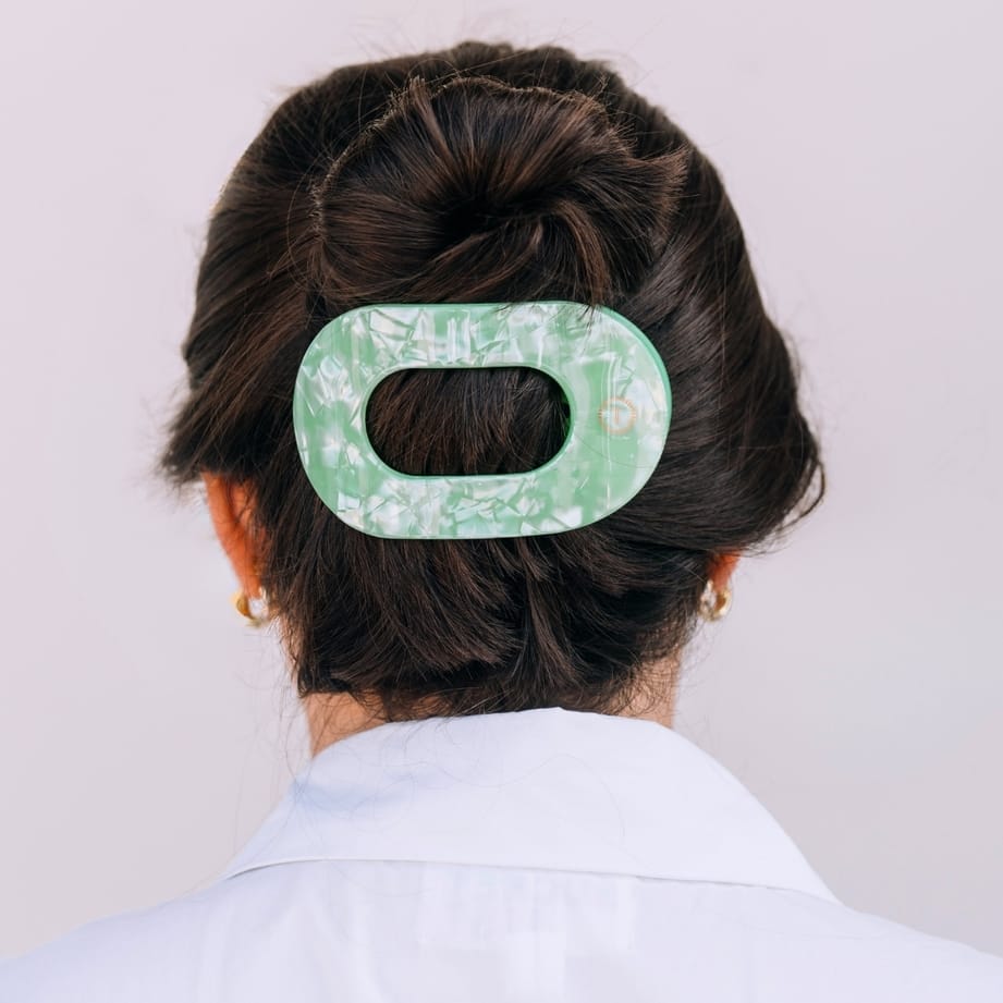 Spring Splash Flat Round Hair Clip