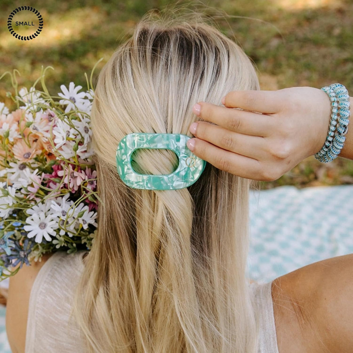 Spring Splash Flat Round Hair Clip