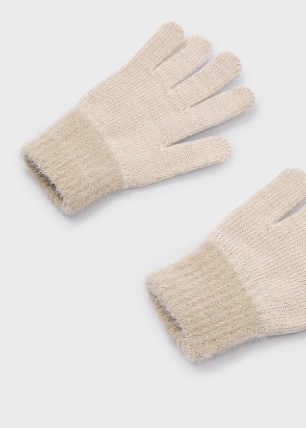 Girl knit fur gloves