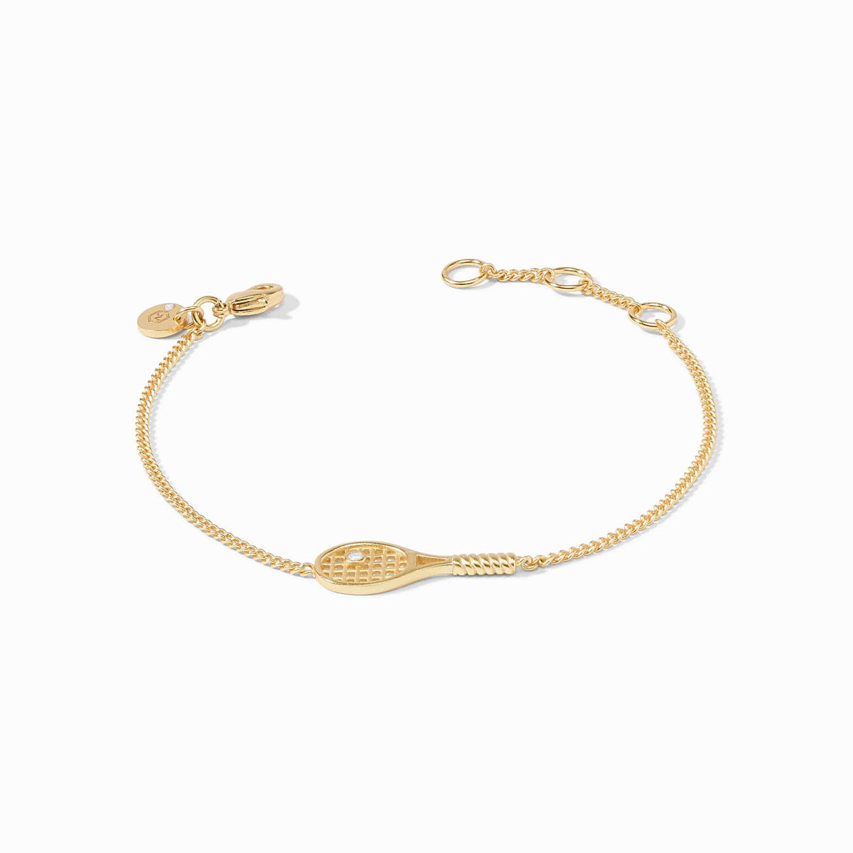 Tennis Racquet Delicate Bracelet with Cubic Zirconia