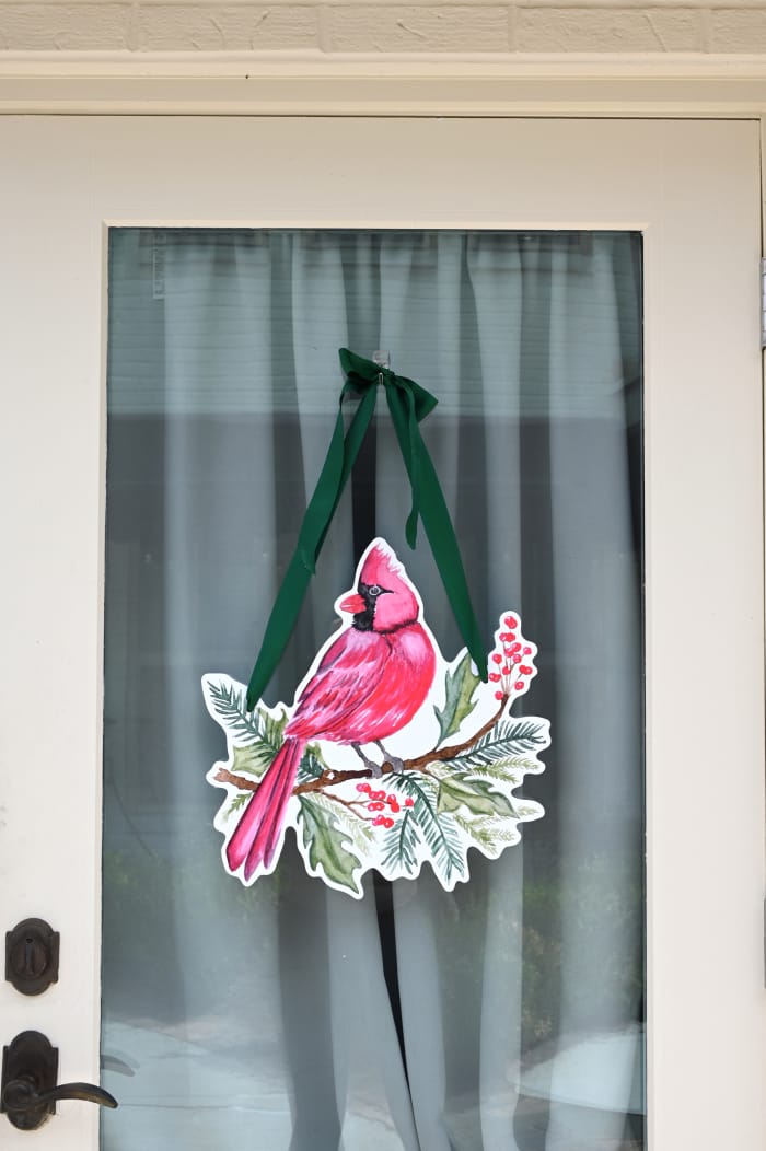 Christmas Cardinal Door Hanger