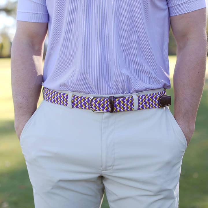 The Nola Tri-Color Woven Stretch Belt