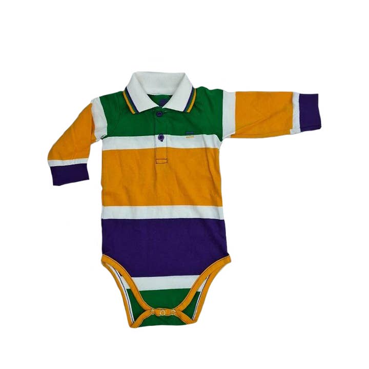Thick Stripe Rugby Long Sleeve Infant Onesie