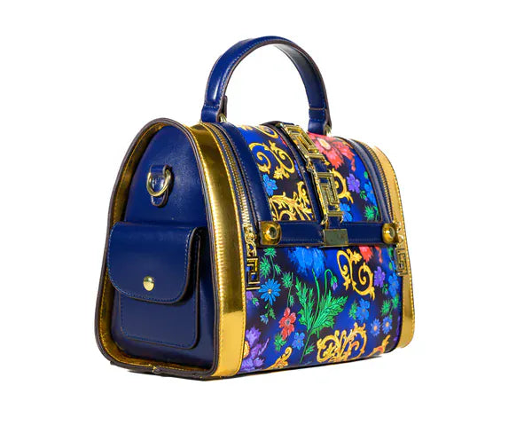 Celina Top-Handle Satchel Bag Orchid Vine Blue