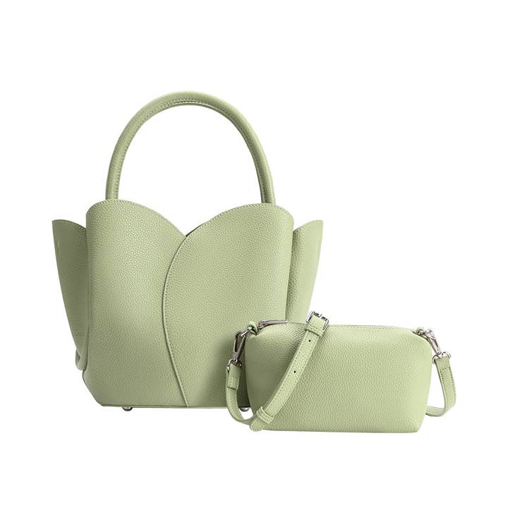 Tulip Sage Recycled Vegan Leather Top Handle Bag