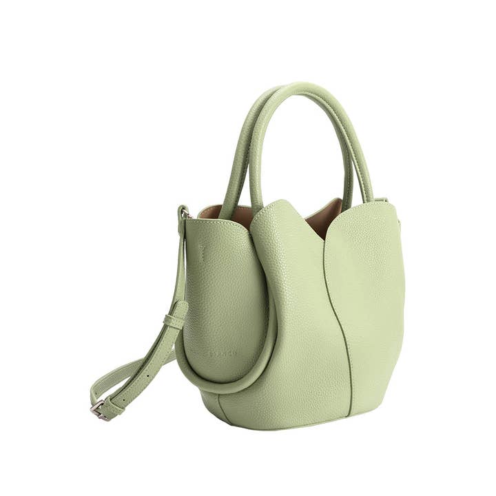 Tulip Sage Recycled Vegan Leather Top Handle Bag