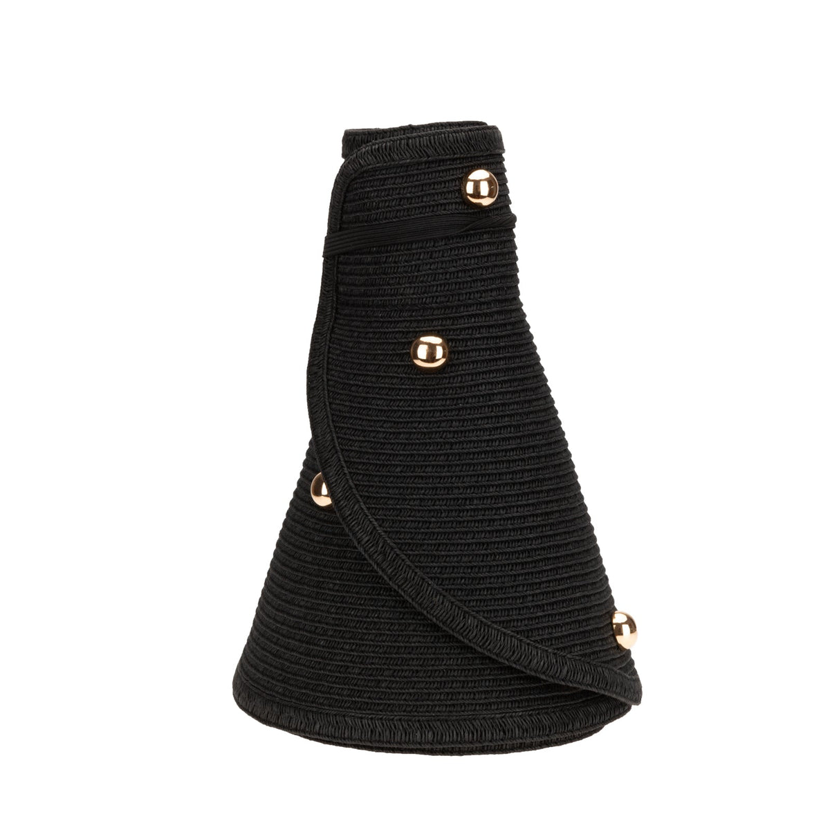 Ruth Wide Brim Roll Up Visor with Gold Beads