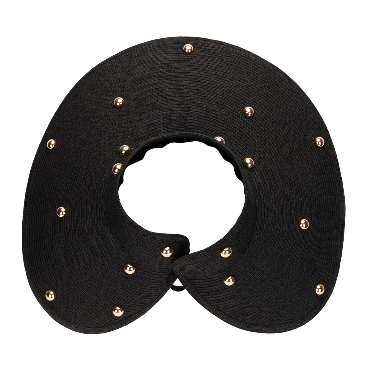 Ruth Wide Brim Roll Up Visor with Gold Beads