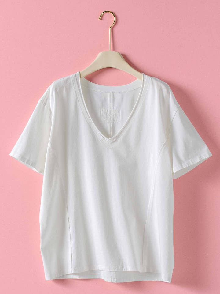 Exposed Seam V-Neck Tee