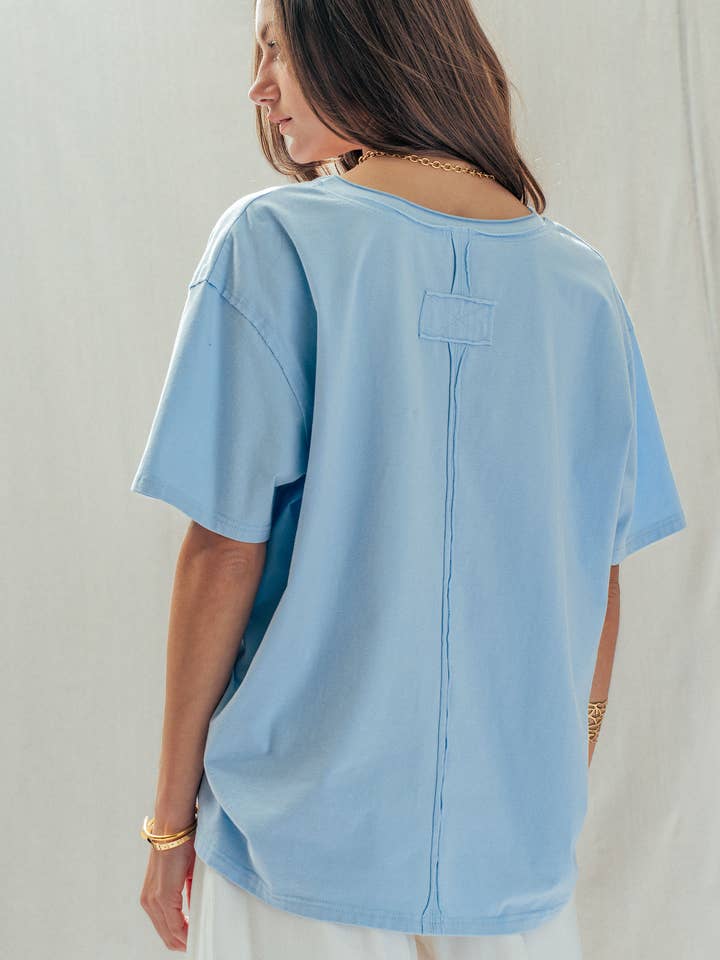 Exposed Seam V-Neck Tee
