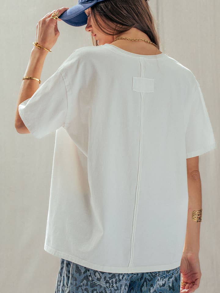Exposed Seam V-Neck Tee