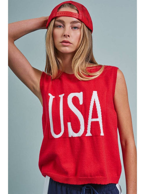 USA Lightweight Knit Sleeveless Top
