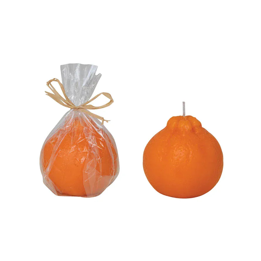 Unscented 3" Round Orange Shaped Candle