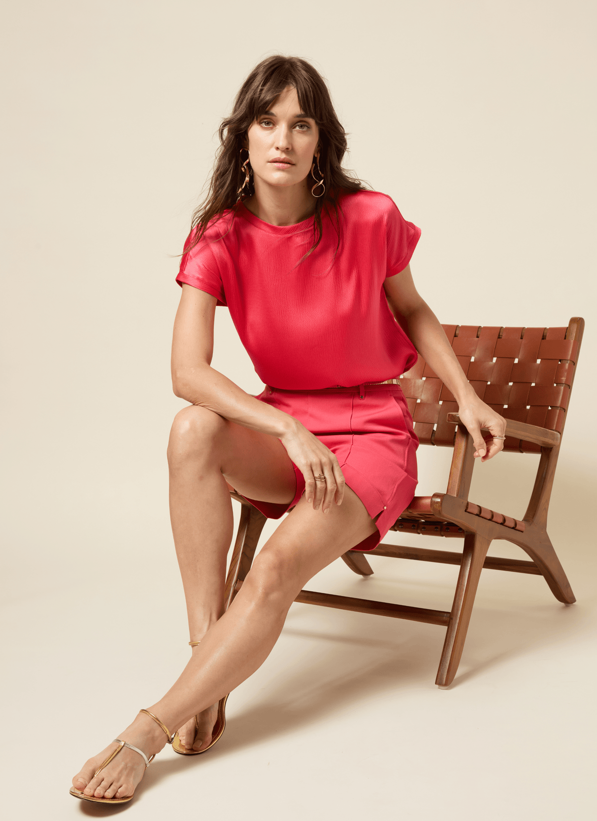 Miri Cap Sleeve Top in Coral Sunset by Lysse