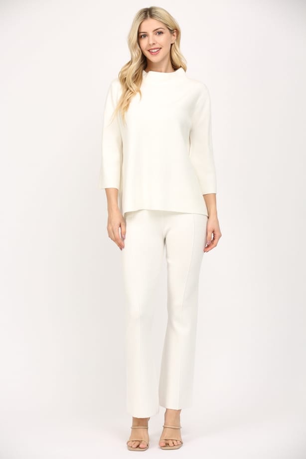 Mock Neck Pull Over Bell Sleeve Sweater, 4 Colors Available