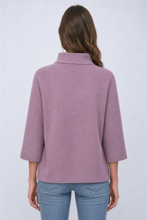 Mock Neck Pull Over Bell Sleeve Sweater, 4 Colors Available