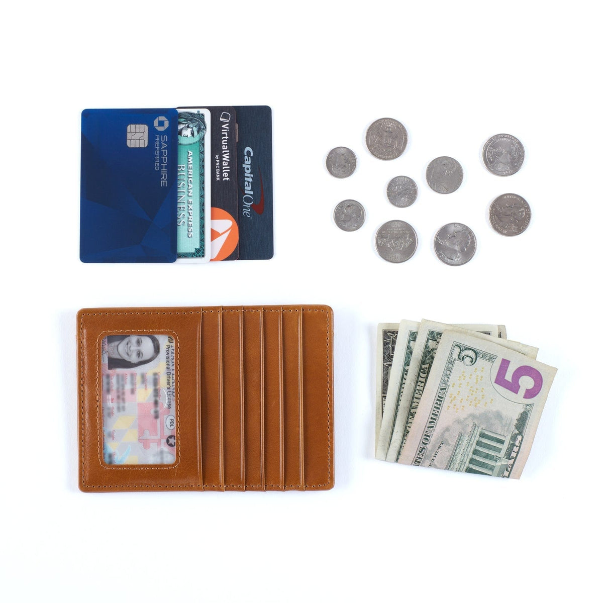 Hobo Hobo Euro Slide Card Case In Polished Leather in Natural - Little Miss Muffin Children & Home