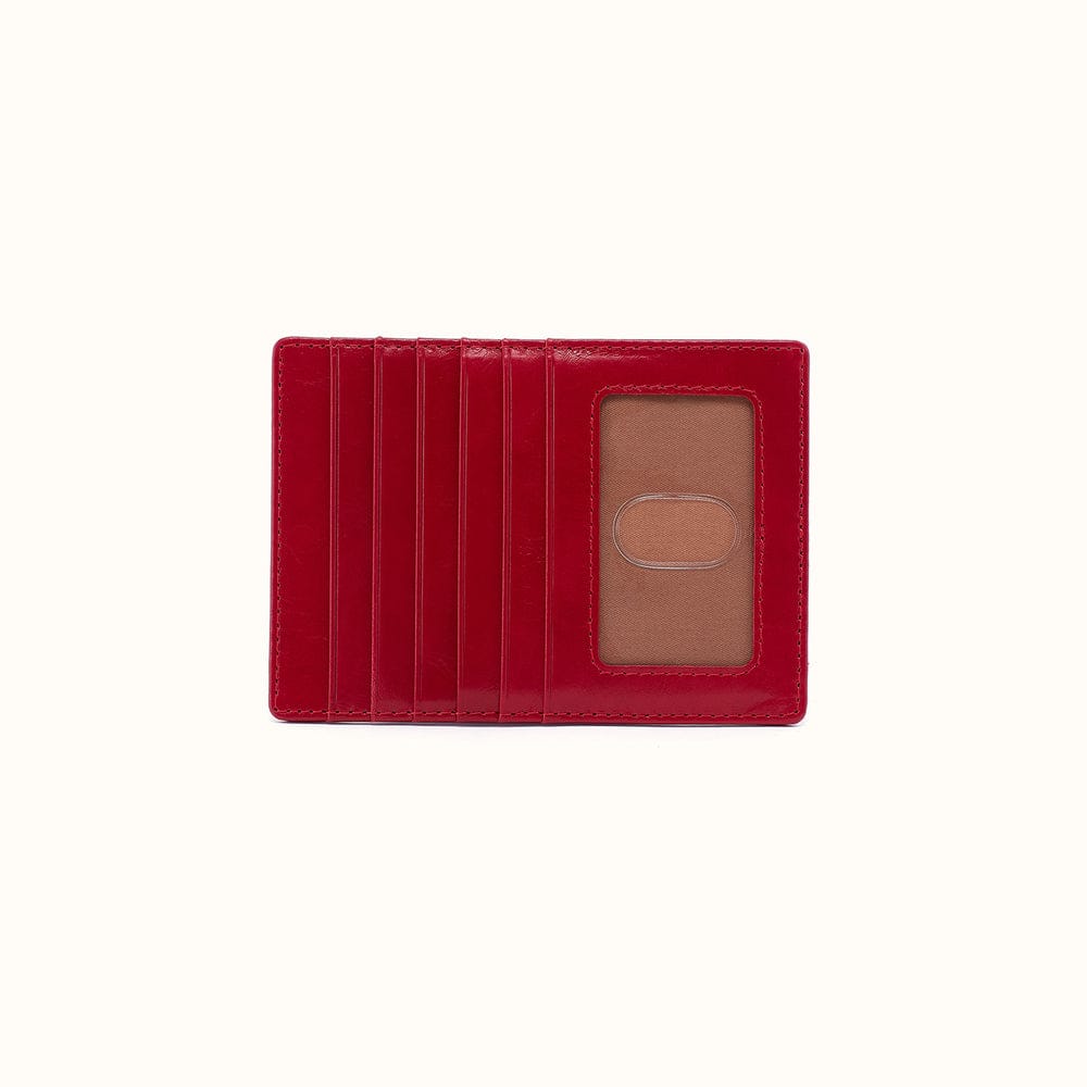 Euro Slide Card Case Polished Leather - True Red