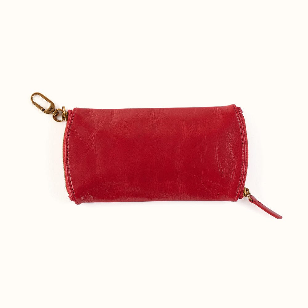 Spark Double Eyeglass Case Polished Leather - True Red