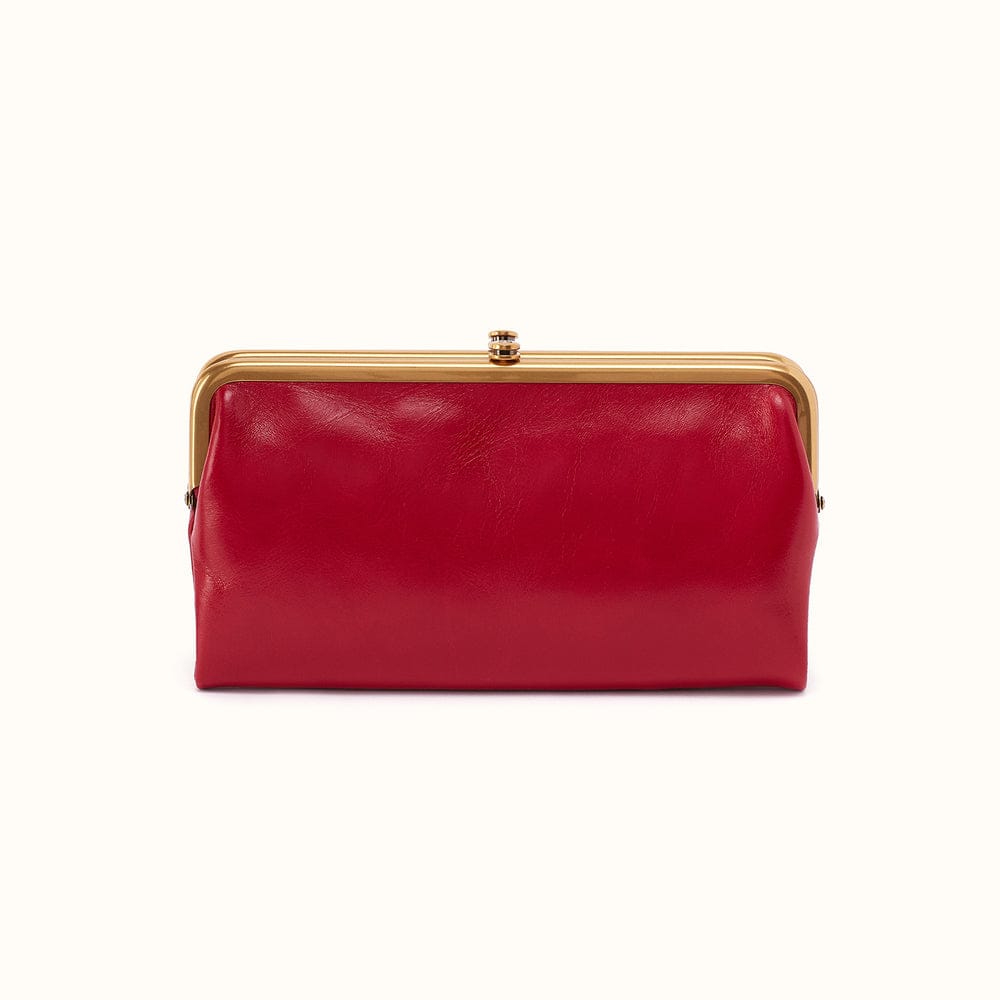 Lauren Clutch-Wallet Polished Leather - True Red