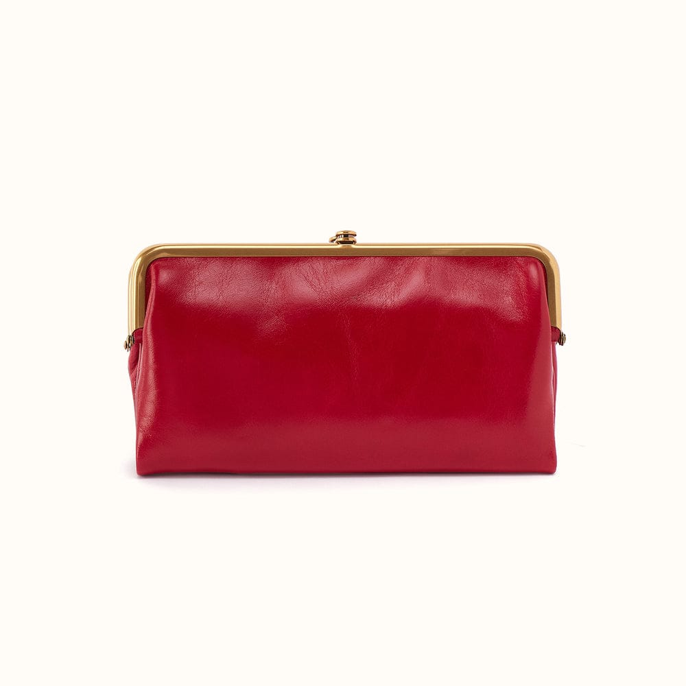 Lauren Clutch-Wallet Polished Leather - True Red