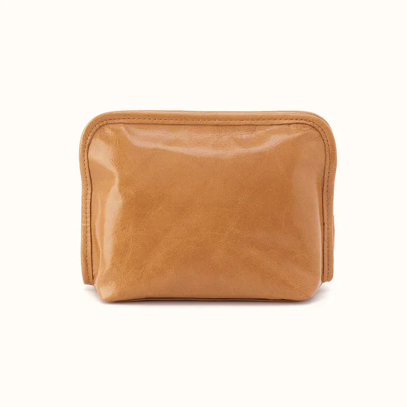 Hobo Beauty Cosmetic Pouch in Polished Leather - Natural