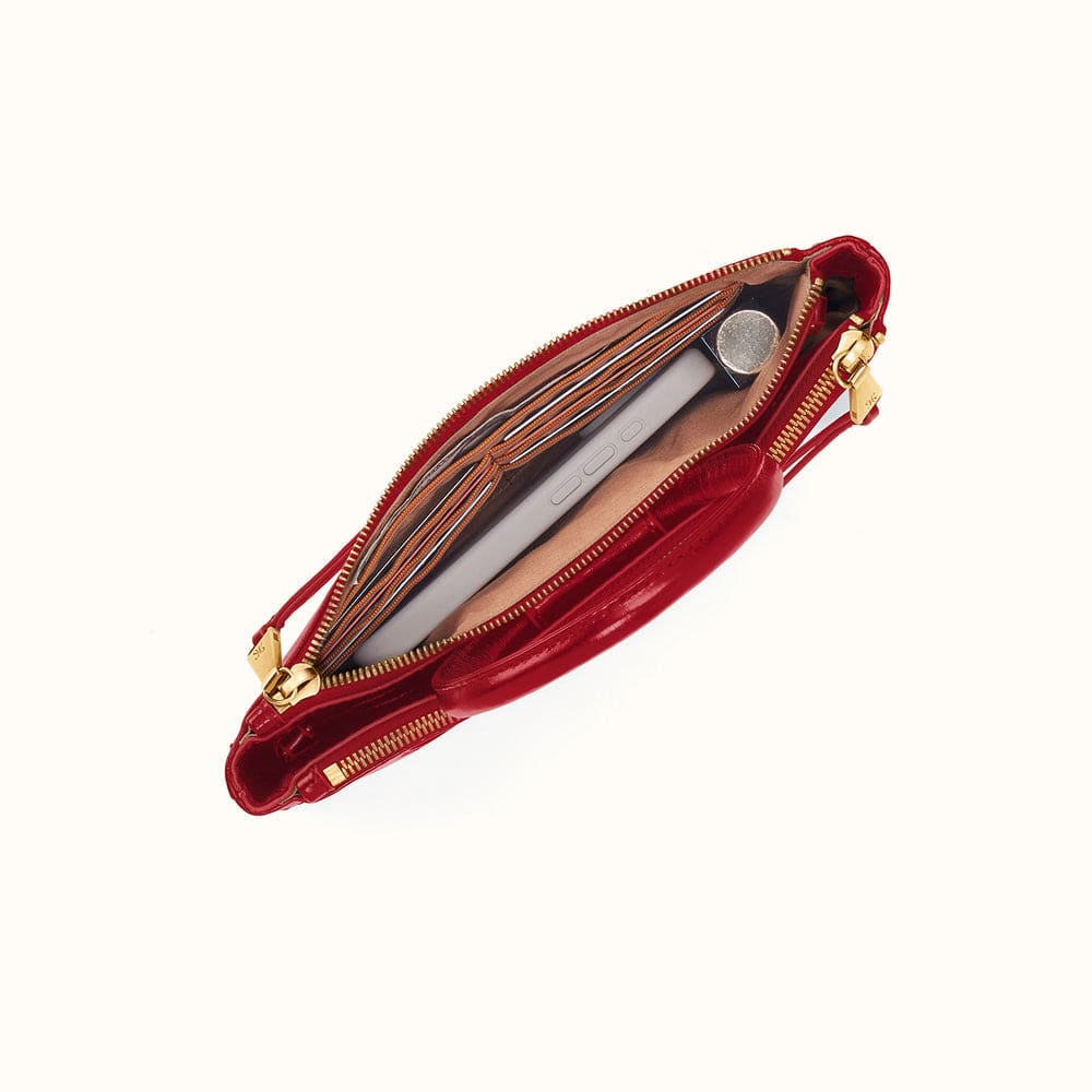 Hobo Sable Crossbody Polished Leather - True Red - Little Miss Muffin Children & Home