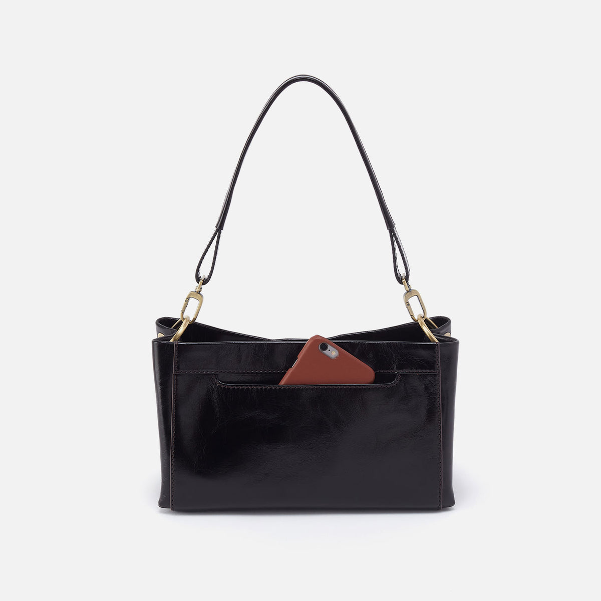 Hobo Seneca Shoulder Crossbody In Polished Leather Black - Little Miss Muffin Children & Home