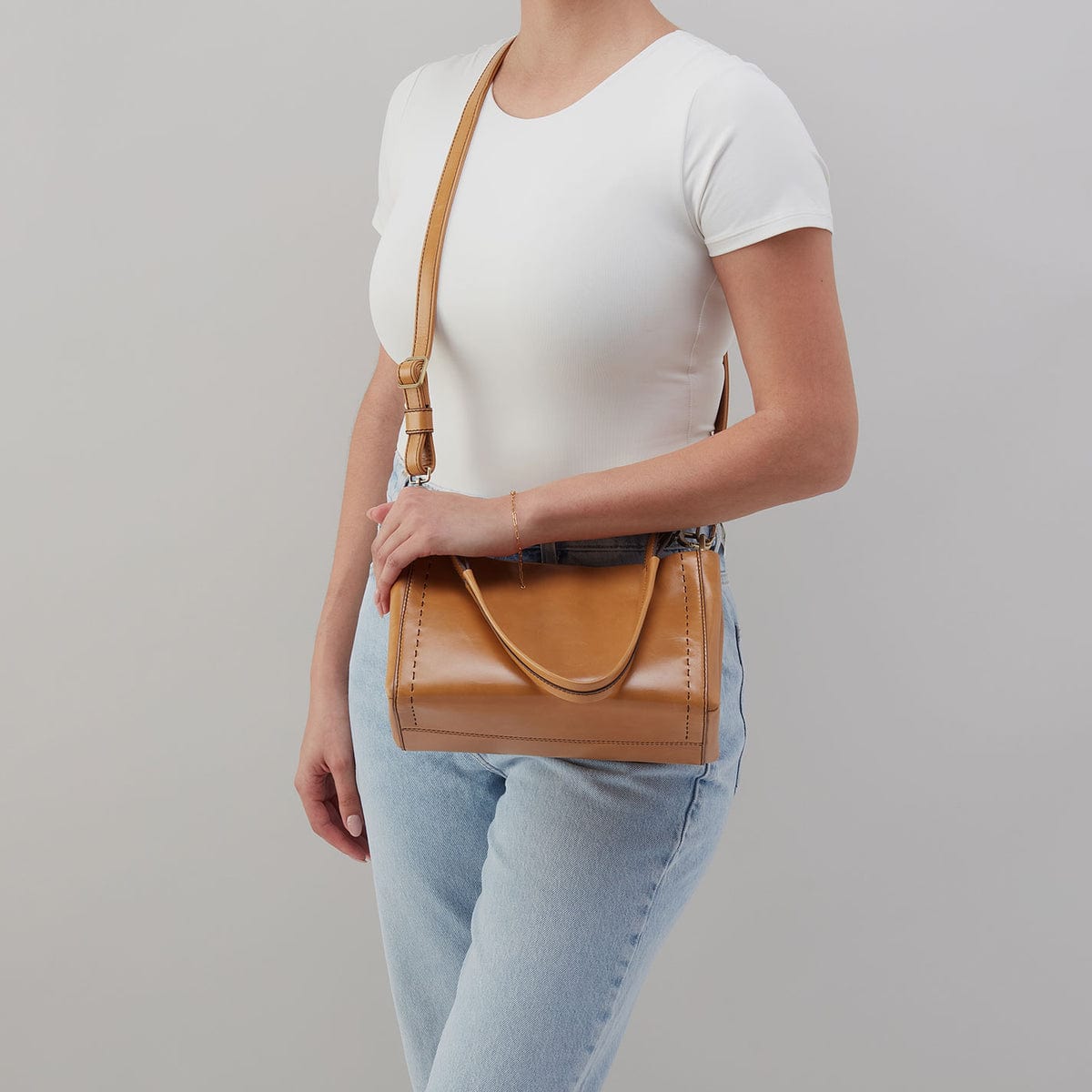 Hobo Seneca Shoulder Crossbody In Polished Leather Natural - Little Miss Muffin Children & Home