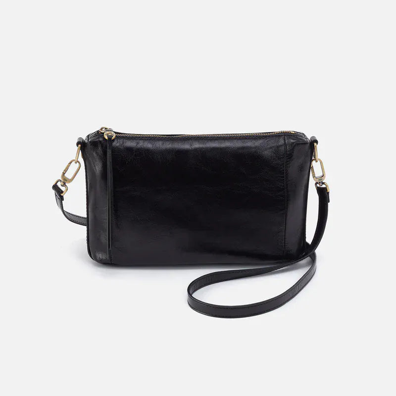 Darcy Carry-All Crossbody In Polished Leather | Black