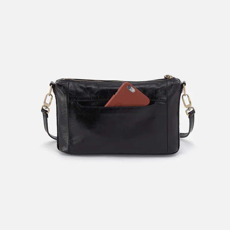Darcy Carry-All Crossbody In Polished Leather | Black