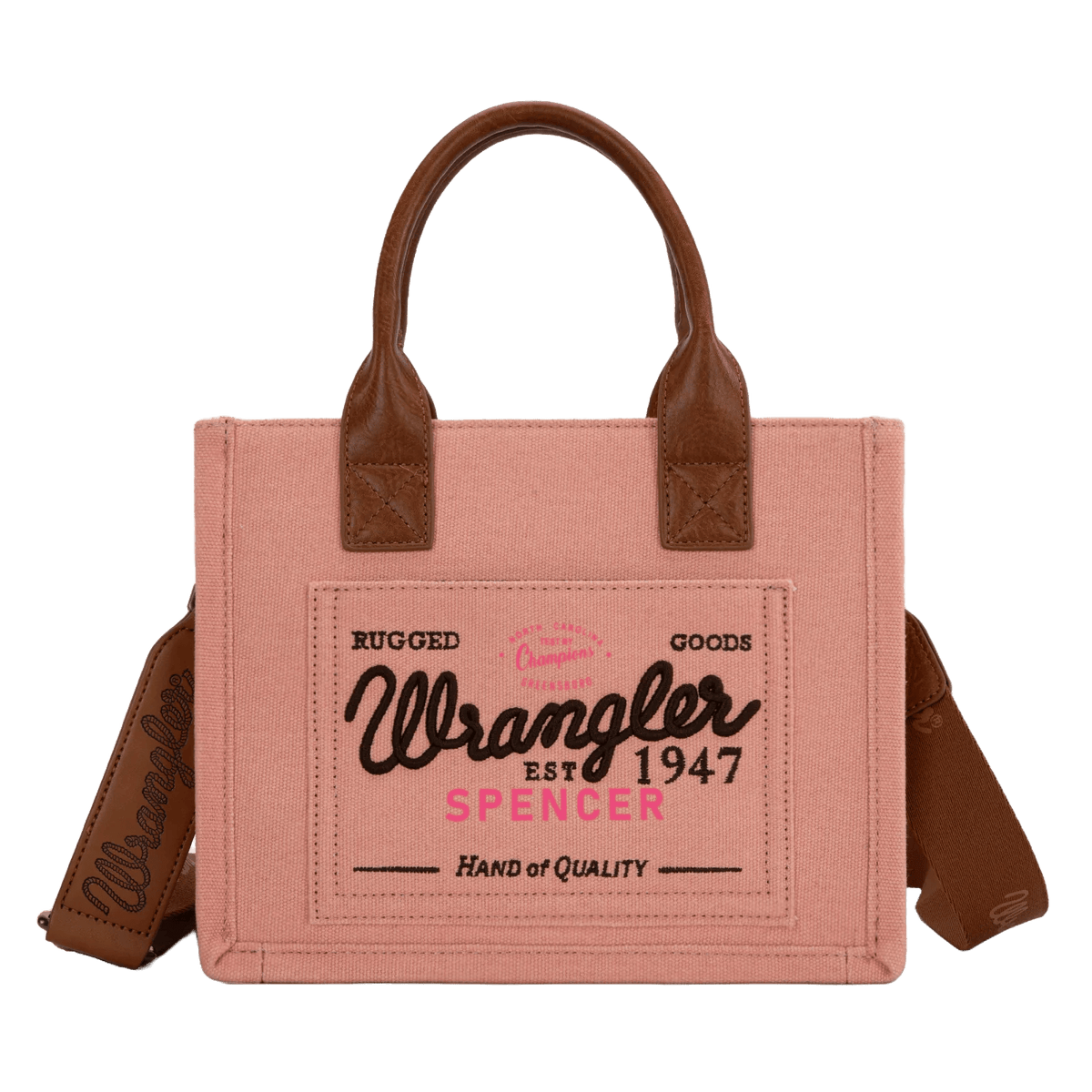 Ladies Pink Canvas Crossbody Bag