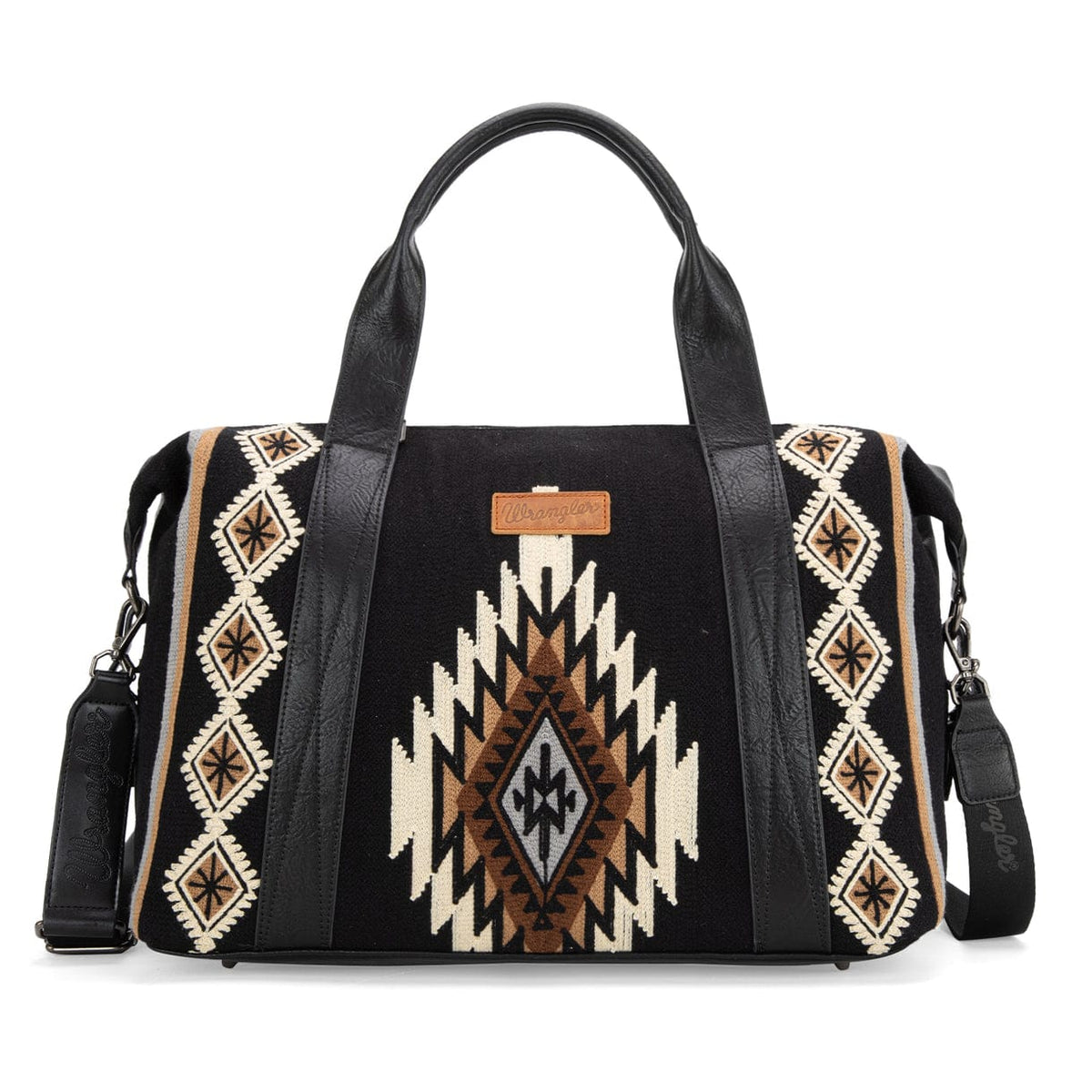 Black Wrangler Southwestern Print Duffle Bag