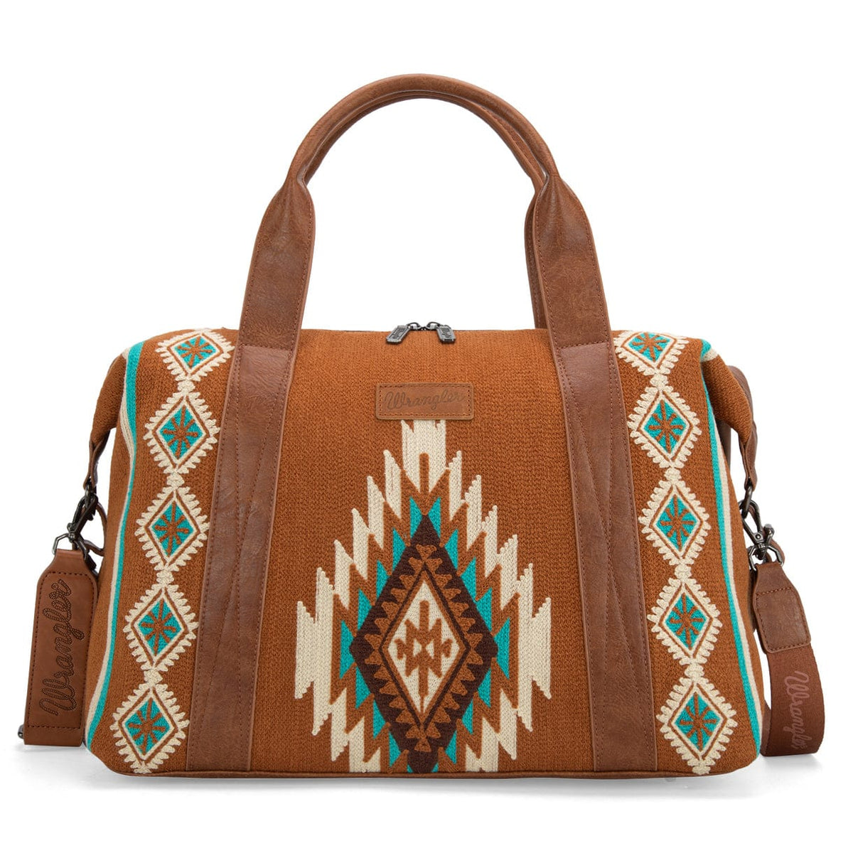 Brown Wrangler Southwestern Print Duffle Bag