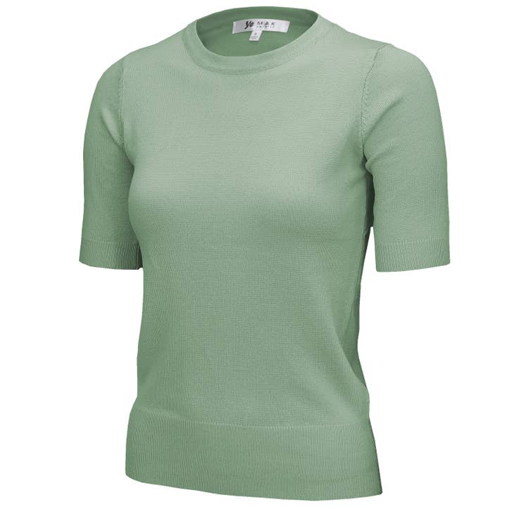 Women's Jade Lightweight Knit Half Sleeve Crew Neck Tee