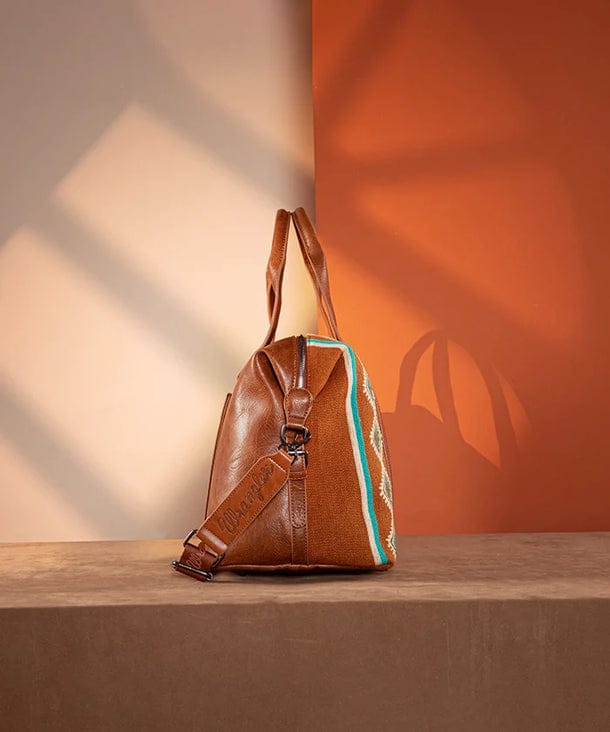 Brown Wrangler Southwestern Print Duffle Bag