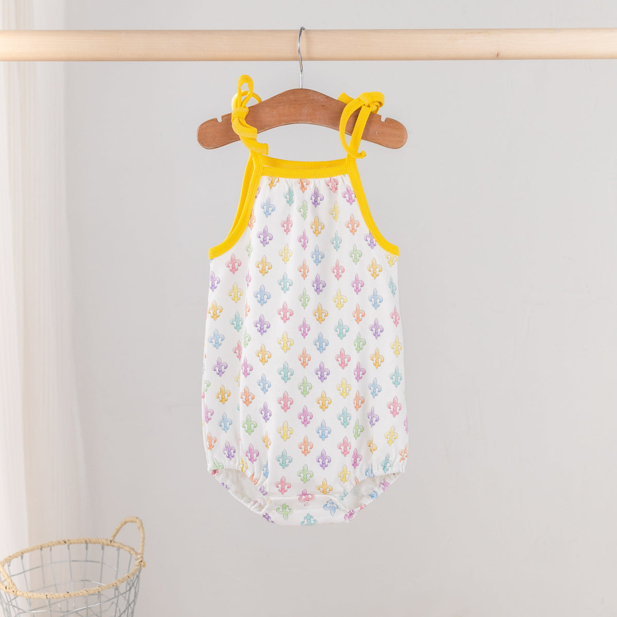 Fleur De Fun Organic Cotton Shoulder-Tie Onesie