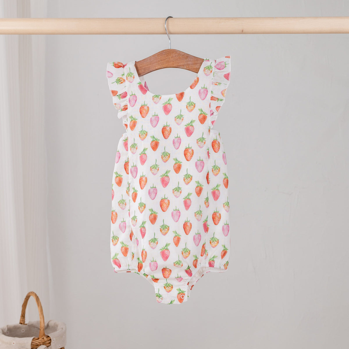 Berry Cute Organic Muslin Bubble Romper