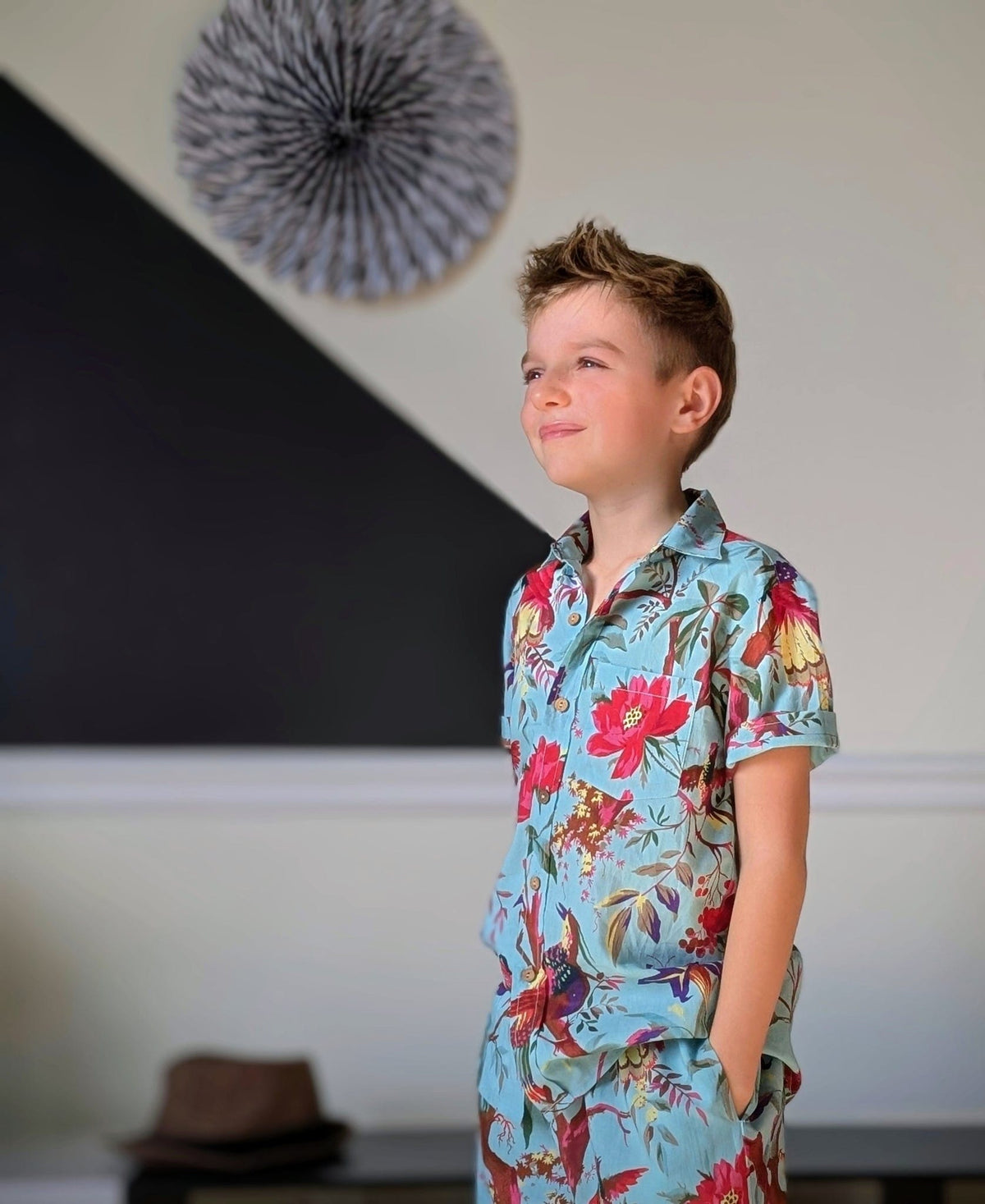 Yo Baby Yo Baby Tropical Print Camp Shirt - Little Miss Muffin Children & Home