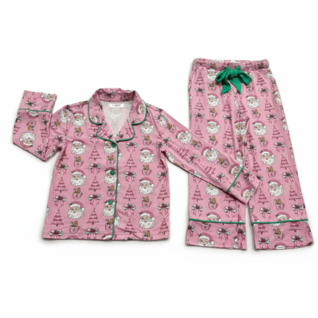 Alex Santa Button Down Long Sleeve PJs