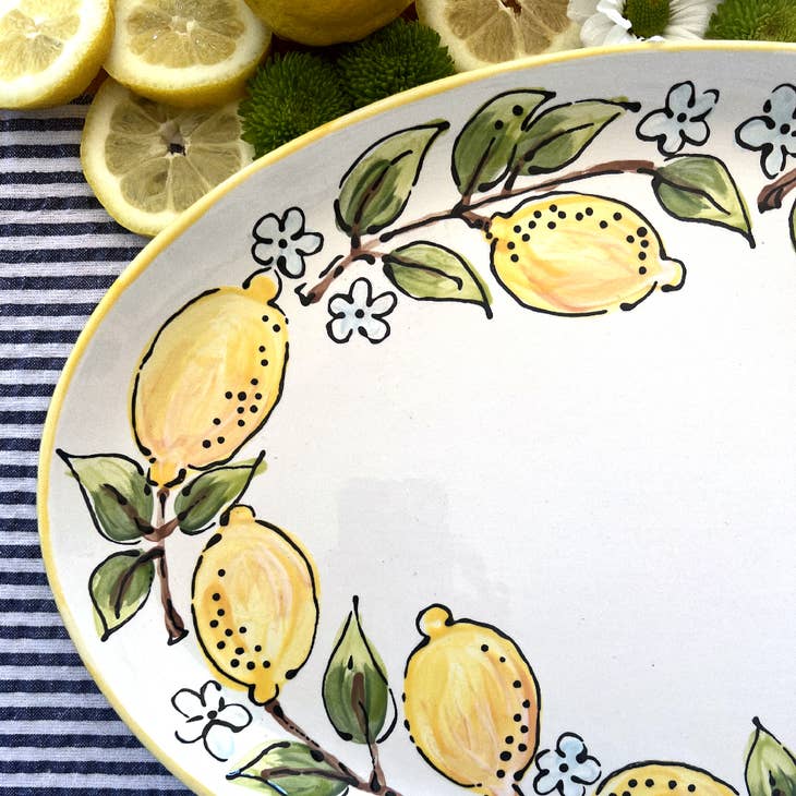 Magnolia Creative Co Lemon Oval Platter, side view