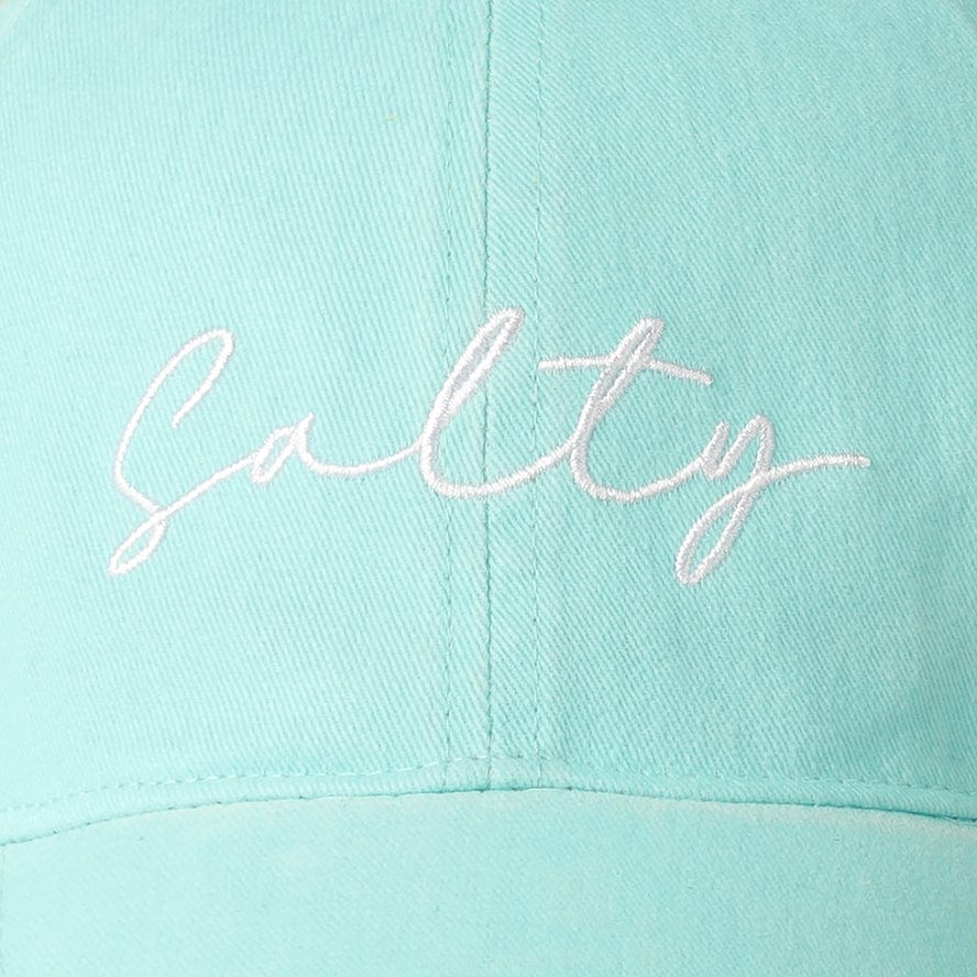 Fashion City Fashion City Salty Embroidered Baseball Cap, Mint - Little Miss Muffin Children & Home