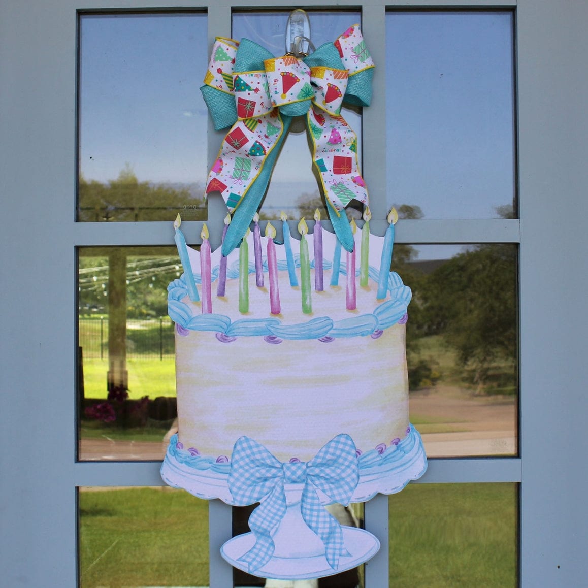 Front Porch Elegance Front Porch Elegance Let's Eat Cake Door Hanger with Bow - Little Miss Muffin Children & Home