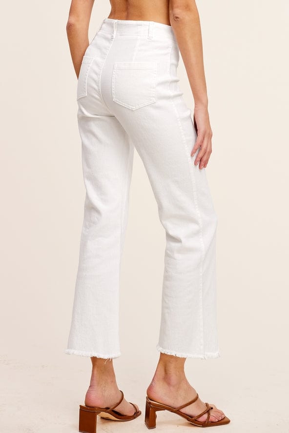 La Miel La Miel Soft Washed All Season Stretchy Pants in White - Little Miss Muffin Children & Home