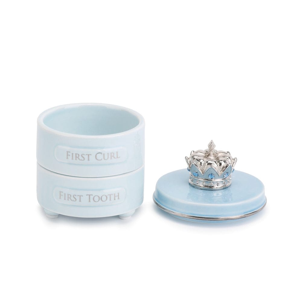 Blue Prince Crown First Tooth & Curl Keepsake Box