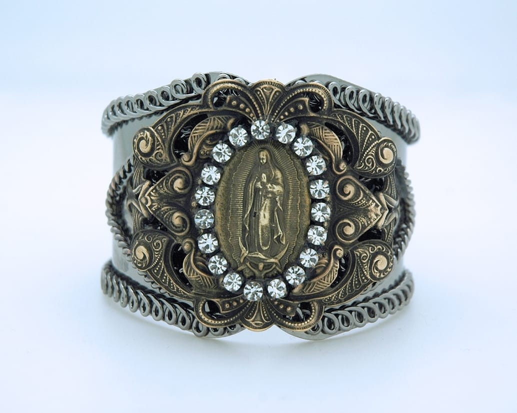 Vintage Gunmetal Gold Cuff Bracelet