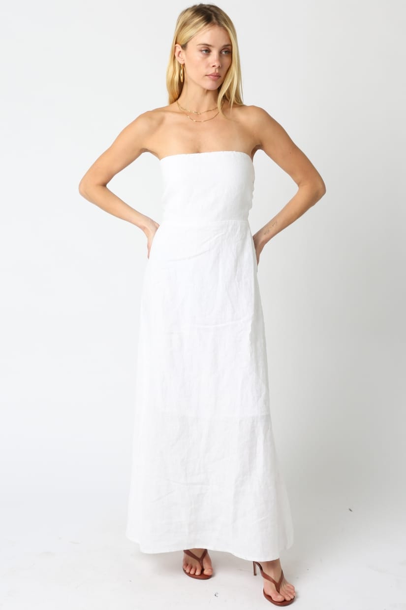 Irise Linen Maxi Dress in White