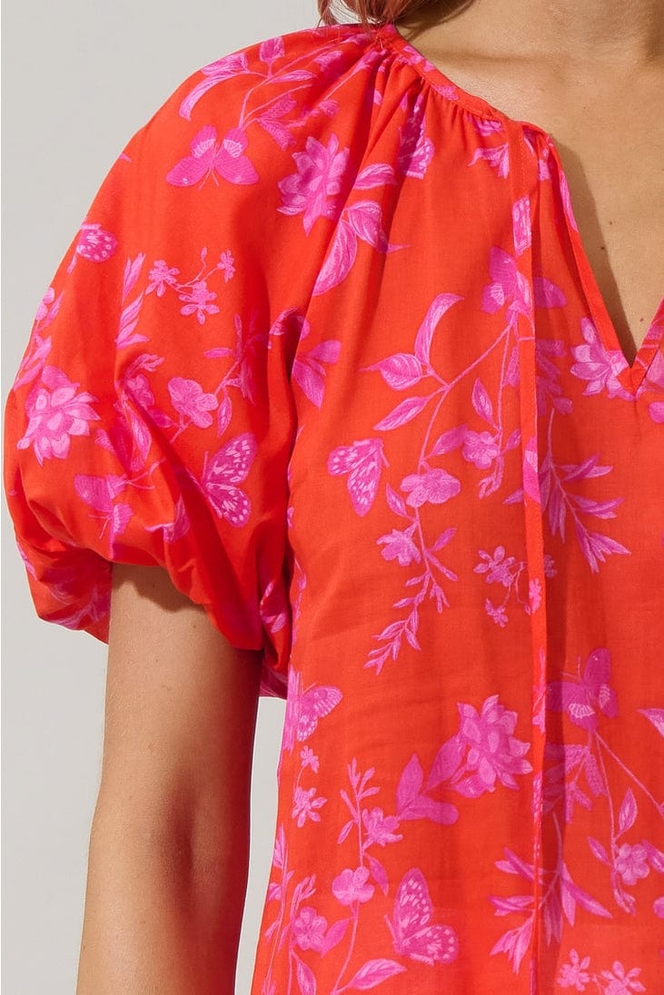 Sugarlips Fia Floral Balloon Sleeve Top - Little Miss Muffin Children & Home